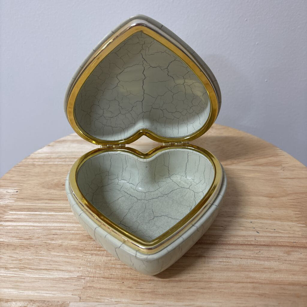 CHERRY BLOSSOMS, HEART SHAPED TRINKET BOX