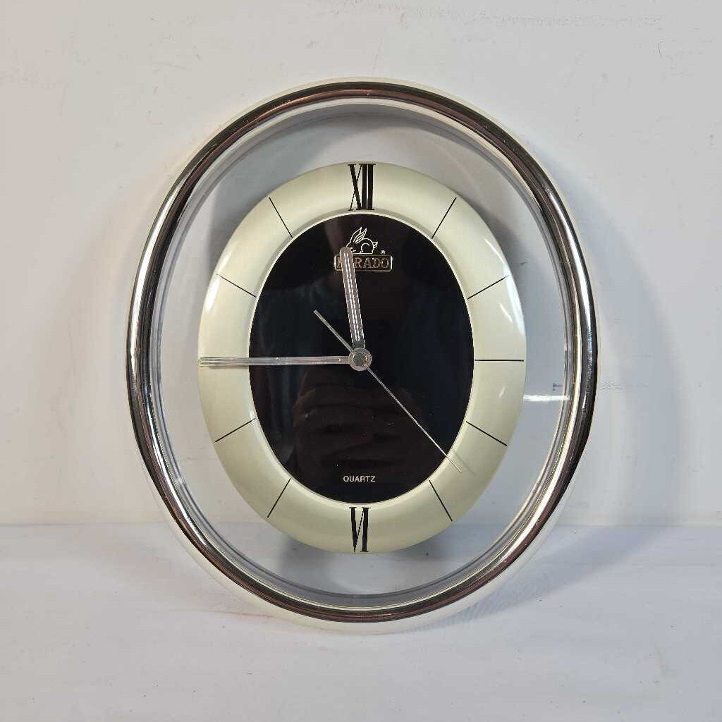 OVAL SILVER CLOCK