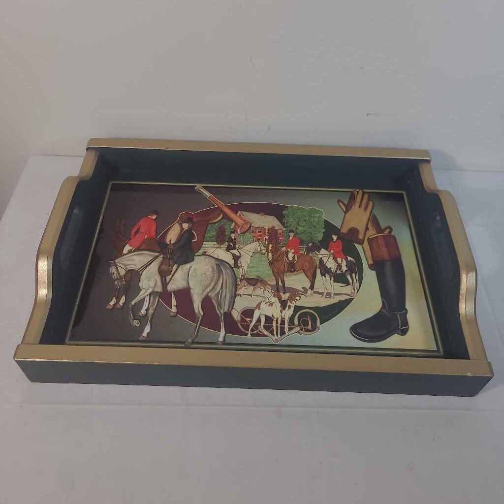 VTG EQUESTRAIN SERVING TRAY