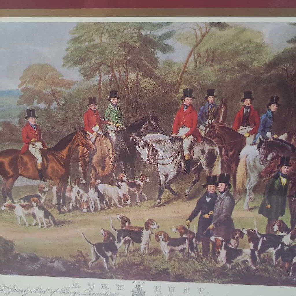 VTG FOX HUNT WOOD MAGAZINE RACK~ THE BURY HUNT