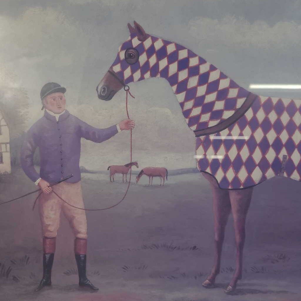 A PRIZE RACEHORSE "DEVON" WITH JOCKEY