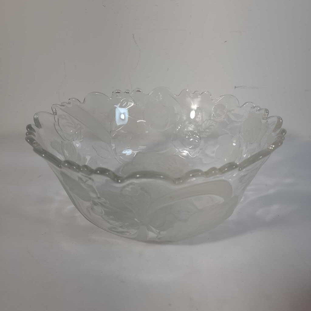 SERVING BOWL W/ FROSTED ROSES
