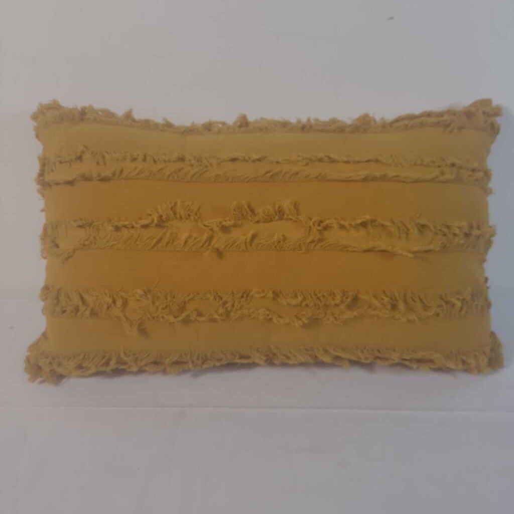 YELLOW FRINGE LUMBAR PILLOW