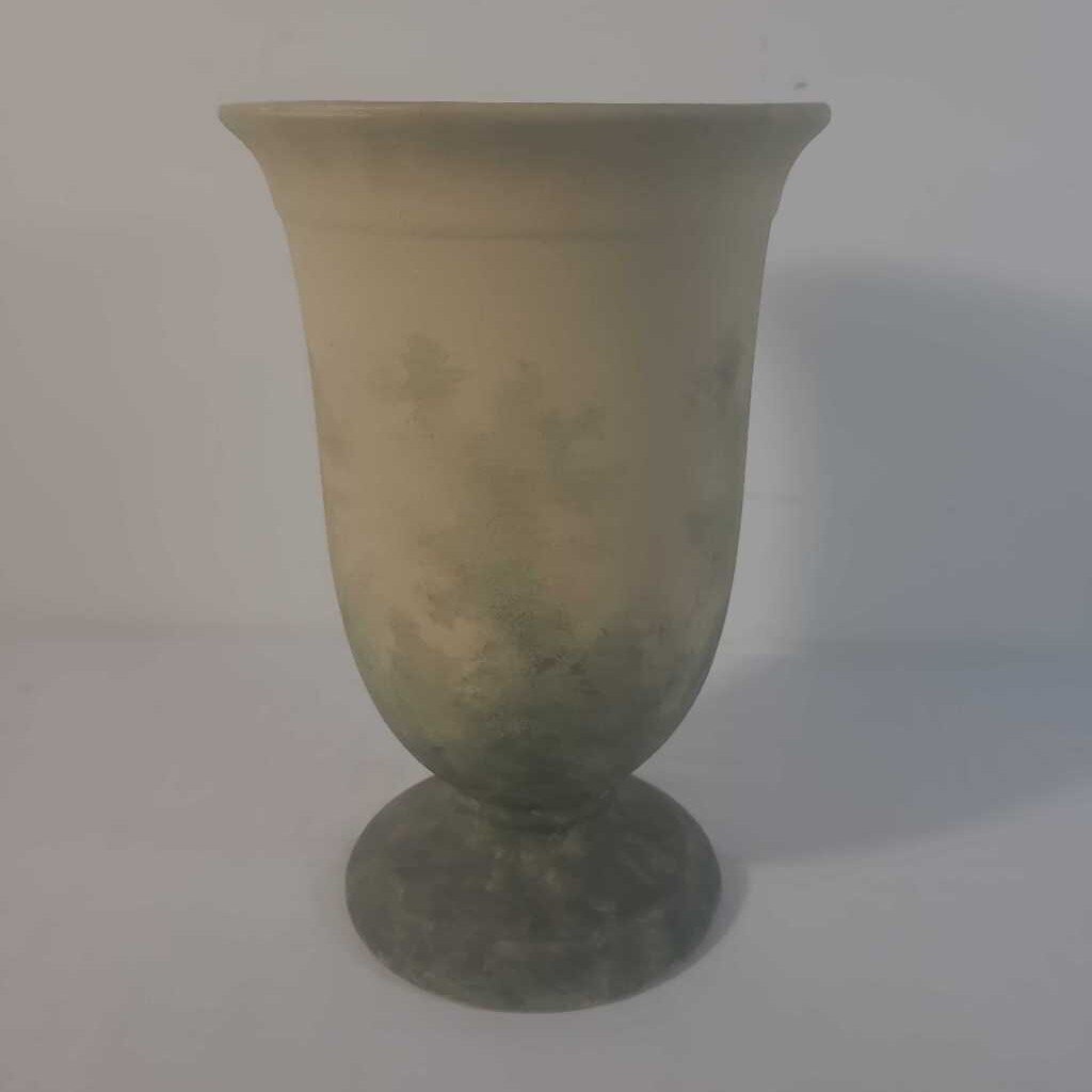 TEXTURED BEIGE & GREEN VASE