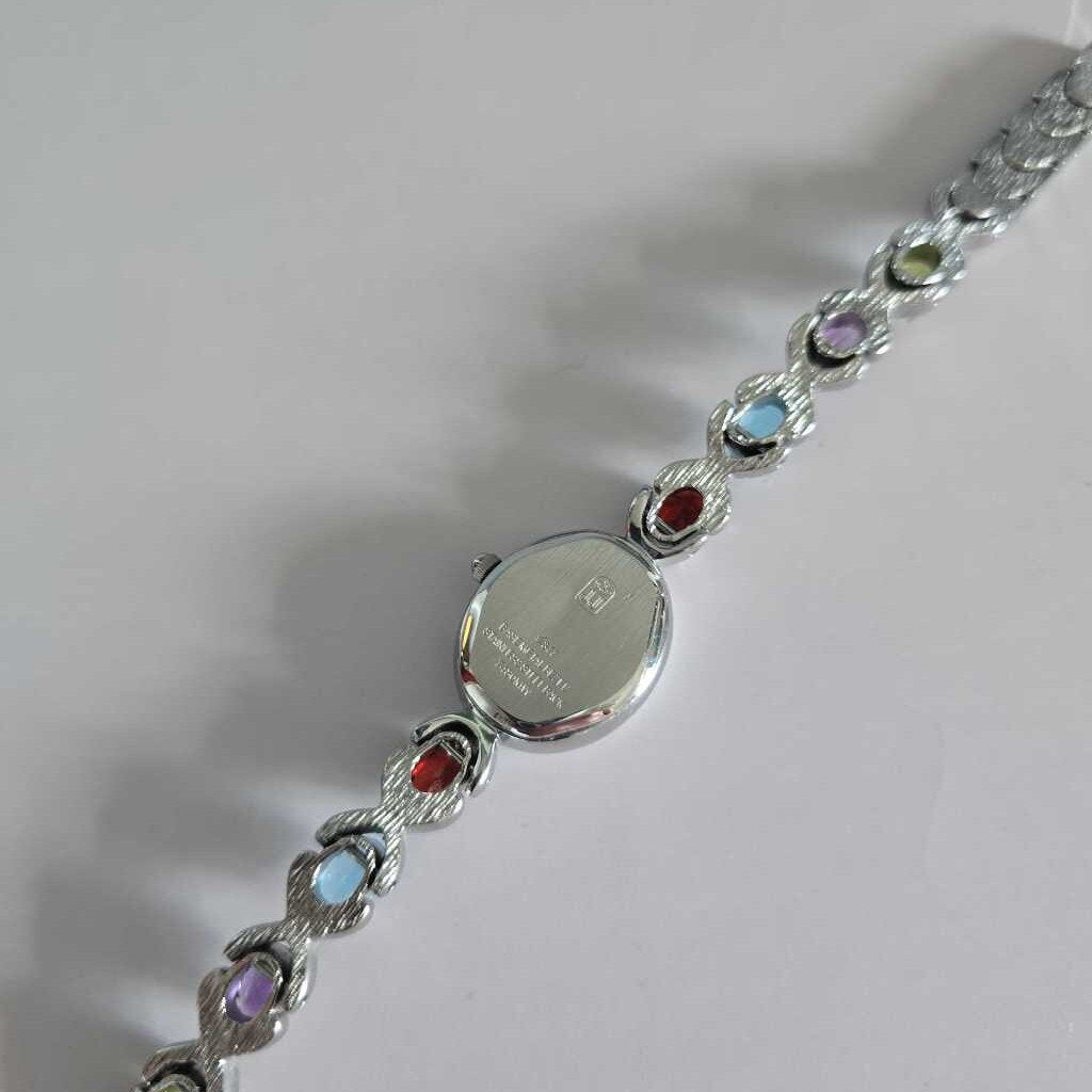JULES JURGENSEN Denmark Gemstone Watch Garnet Amethyst Topaz