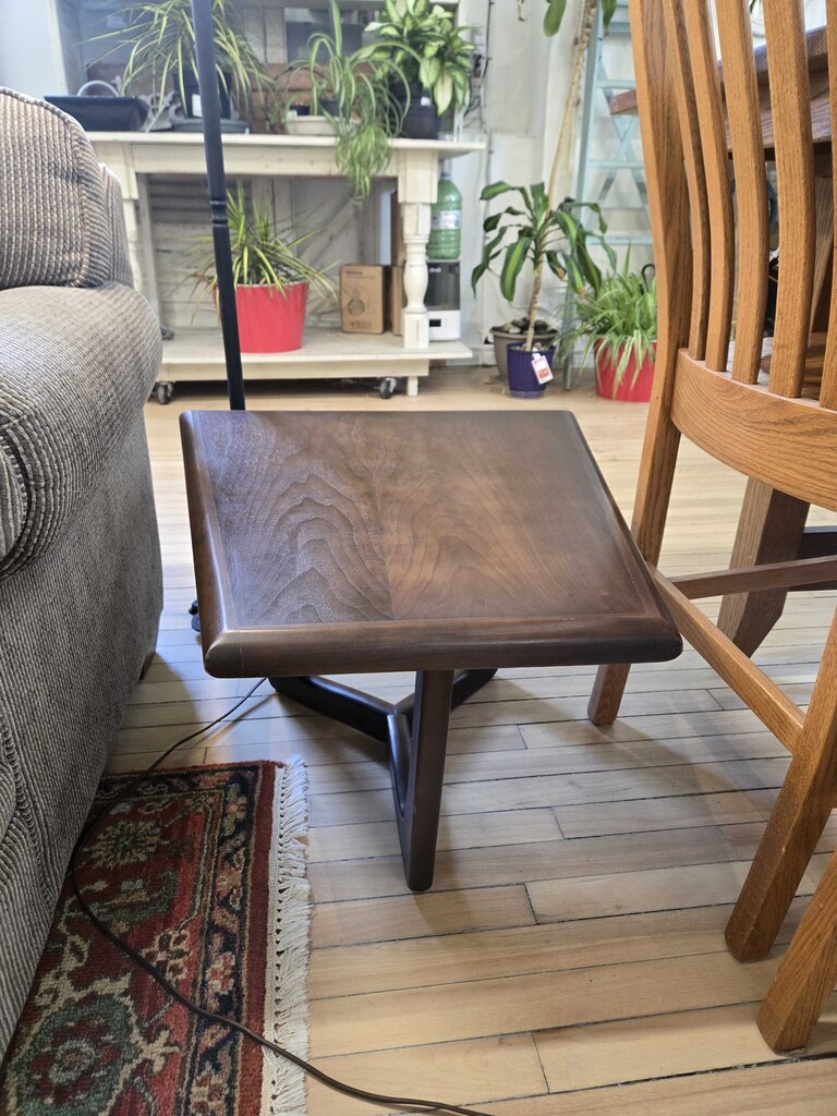 WALNUT ANGLED END TABLE