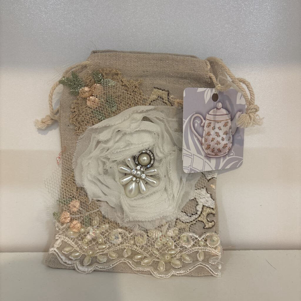 Canvas Hand Decorated Gift Bag ( small)