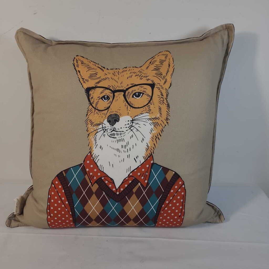 FOX IN CLOTHS DOWN FILLED PILLOW