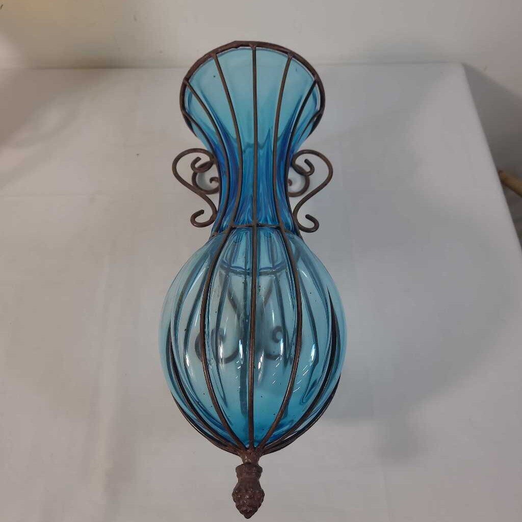 BLUE GLASS WALL SCONCE