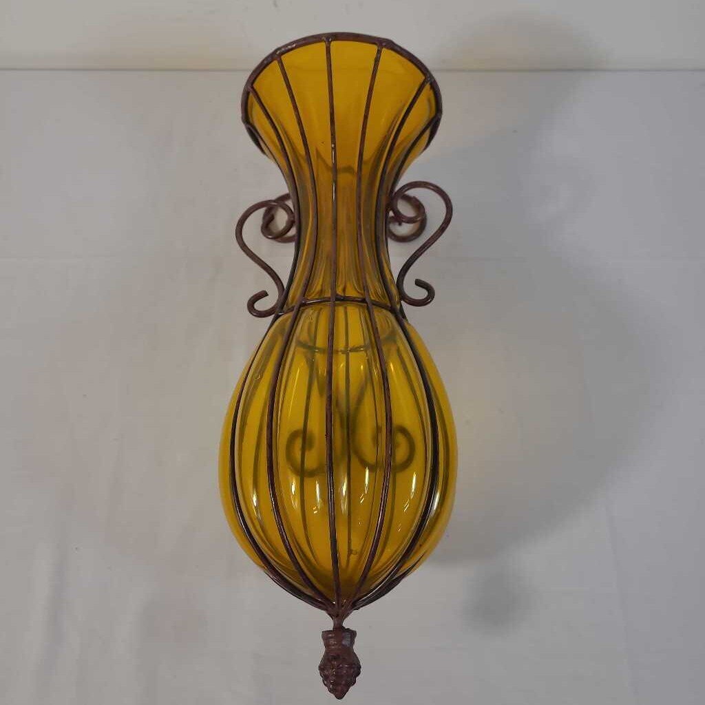 YELLOW GLASS WALL SCONCE