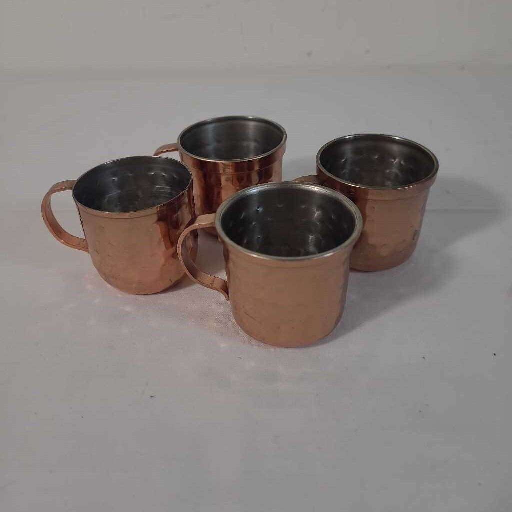 S/4 COPPER MULE SHOT MUGS