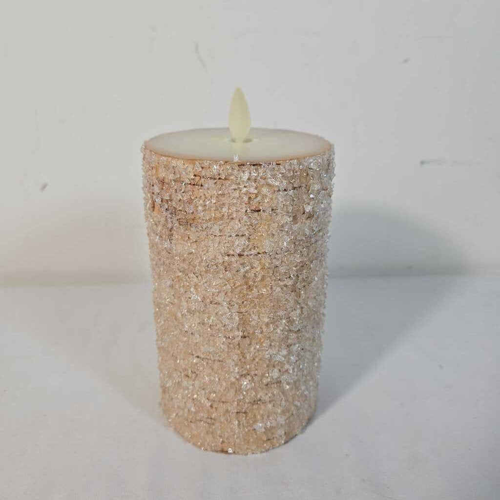 CRYSTAL COATED FAUX CANDLE