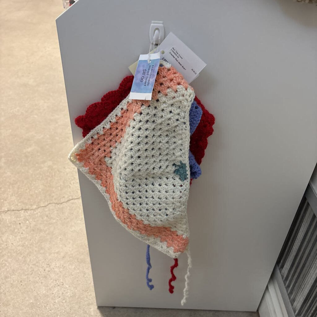Crochet White Mix Head Scarf