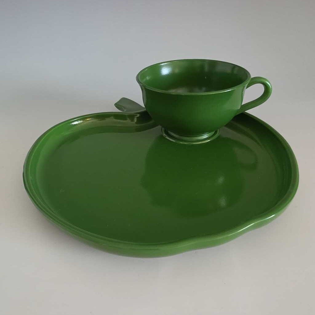 1950s HAZEL ATLAS Orchard Ware Platonite Glass Set Green