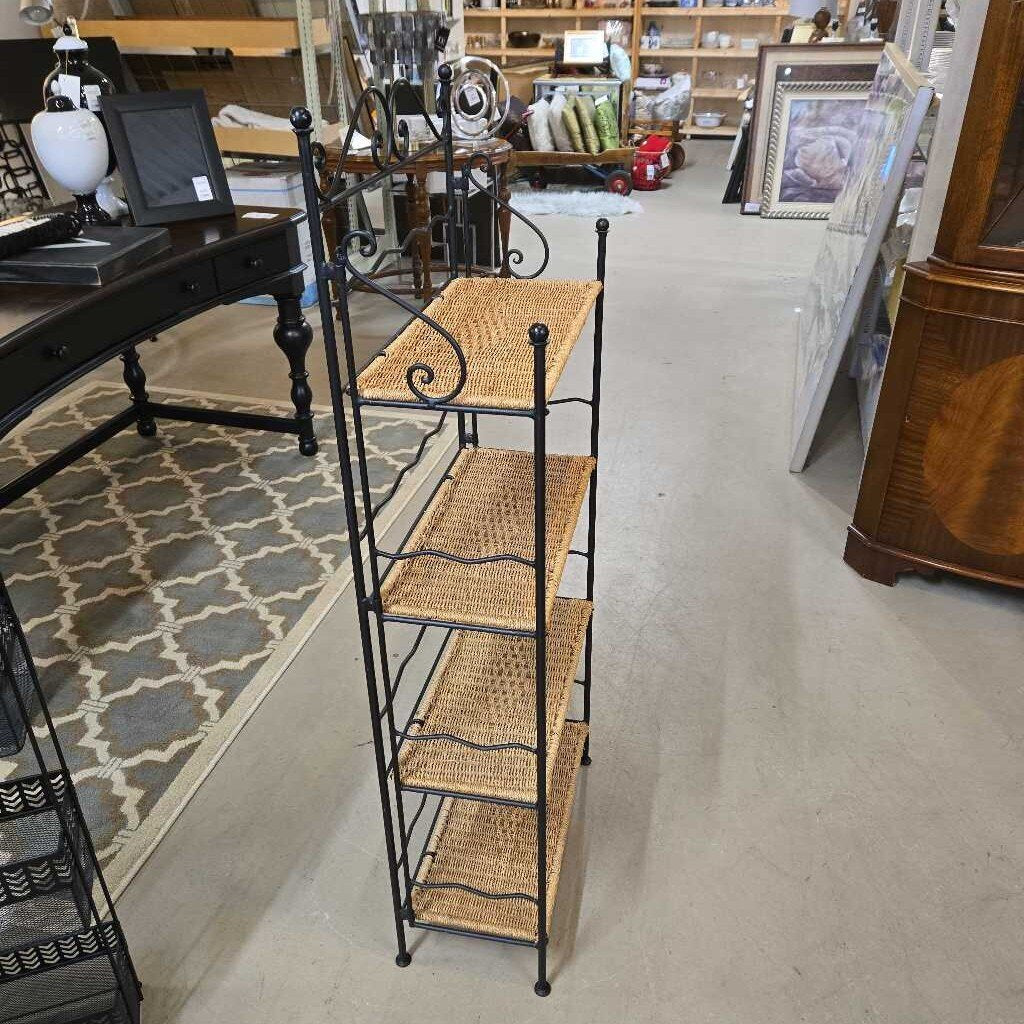 BLACK & WICKER SHELF