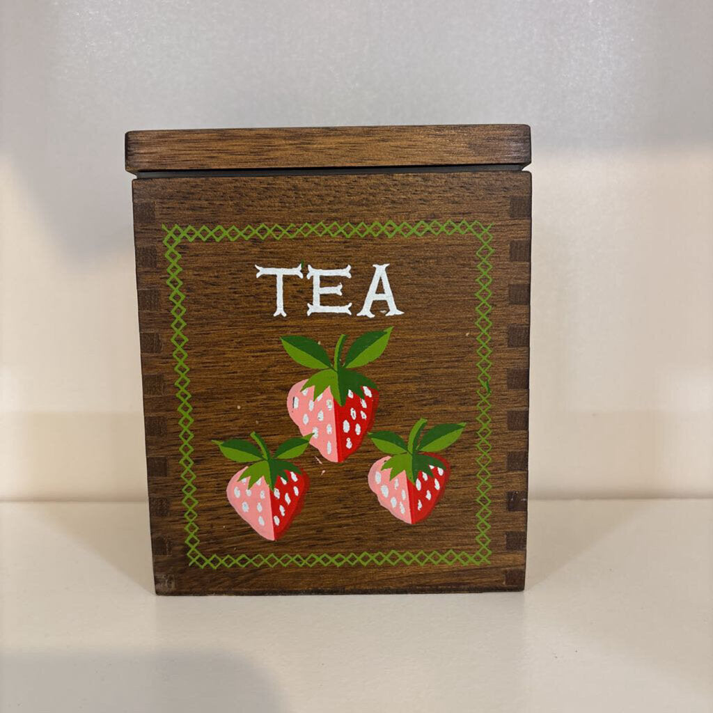 VINTAGE WOODEN TEA CANISTER