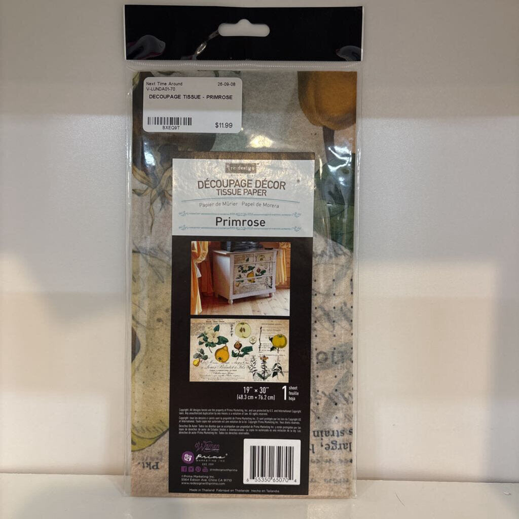 DECOUPAGE TISSUE - PRIMROSE