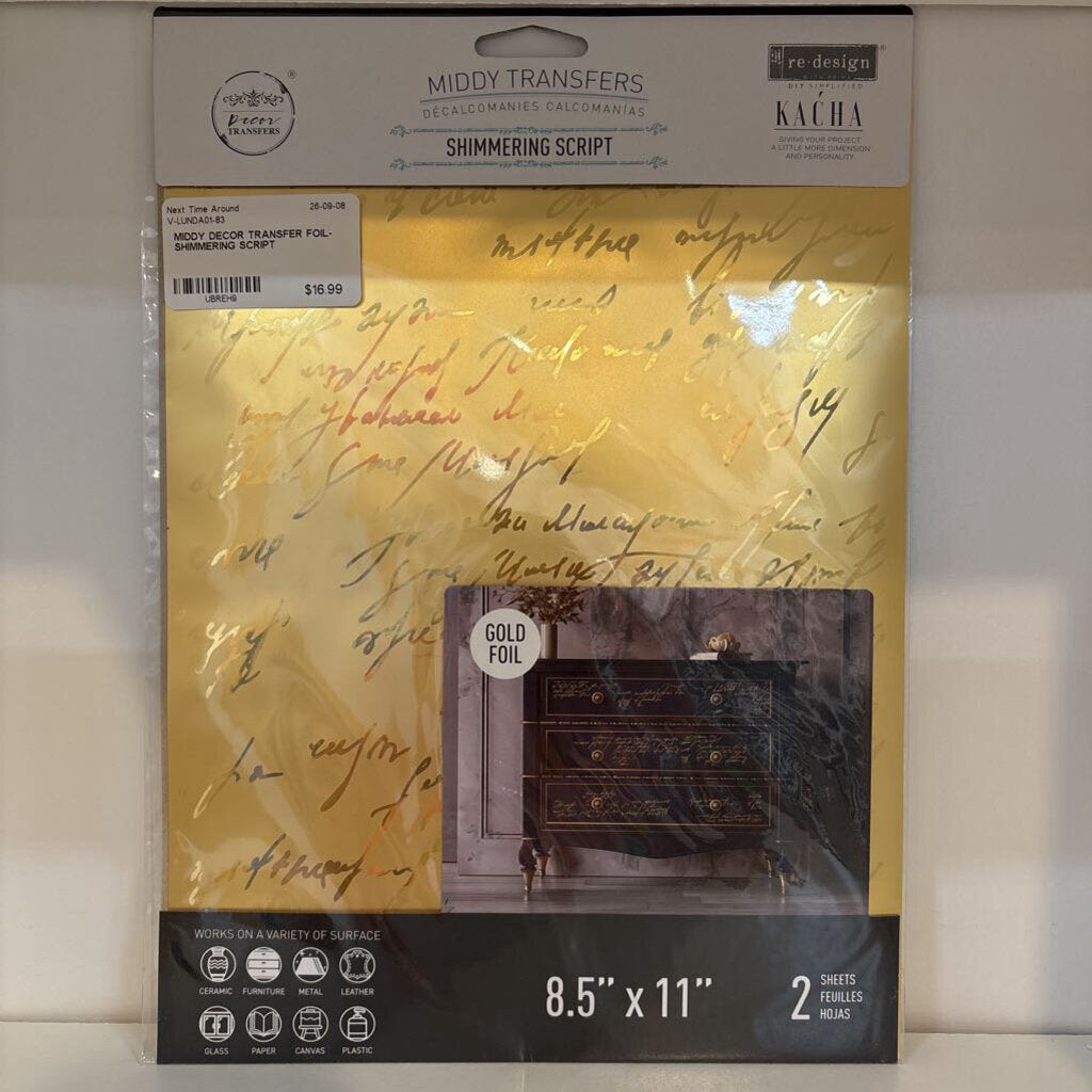 MIDDY DECOR TRANSFER FOIL- SHIMMERING SCRIPT