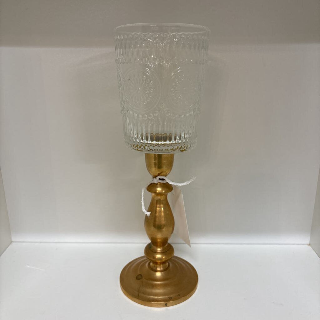 Brass and Glass Candle Holder