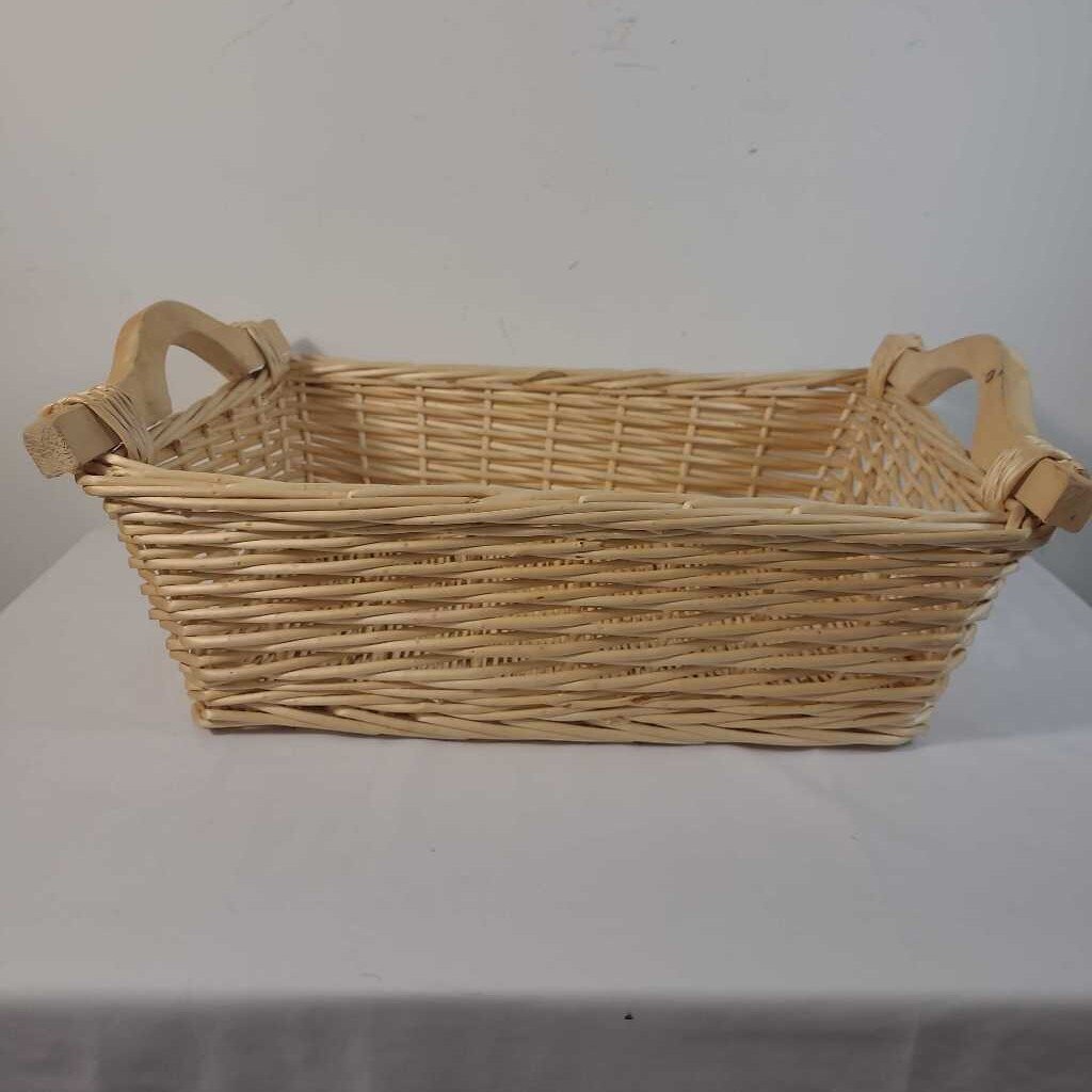 RATTAN BASKET W/ HANDLES