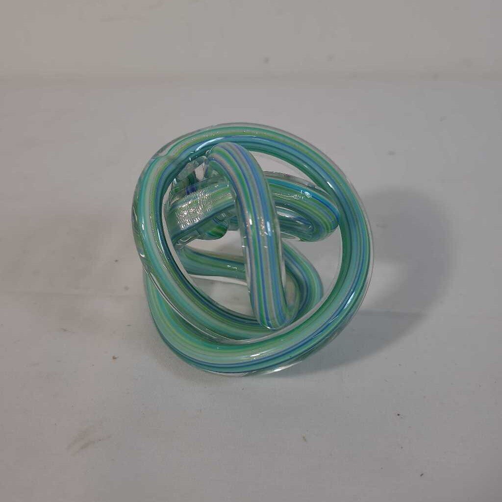 BLUE/ GREEN BLOWN GLASS KNOT