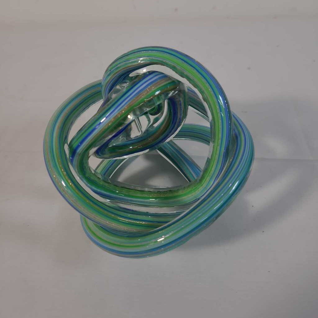 LG BLUE/ GREEN BLOWN GLASS KNOT