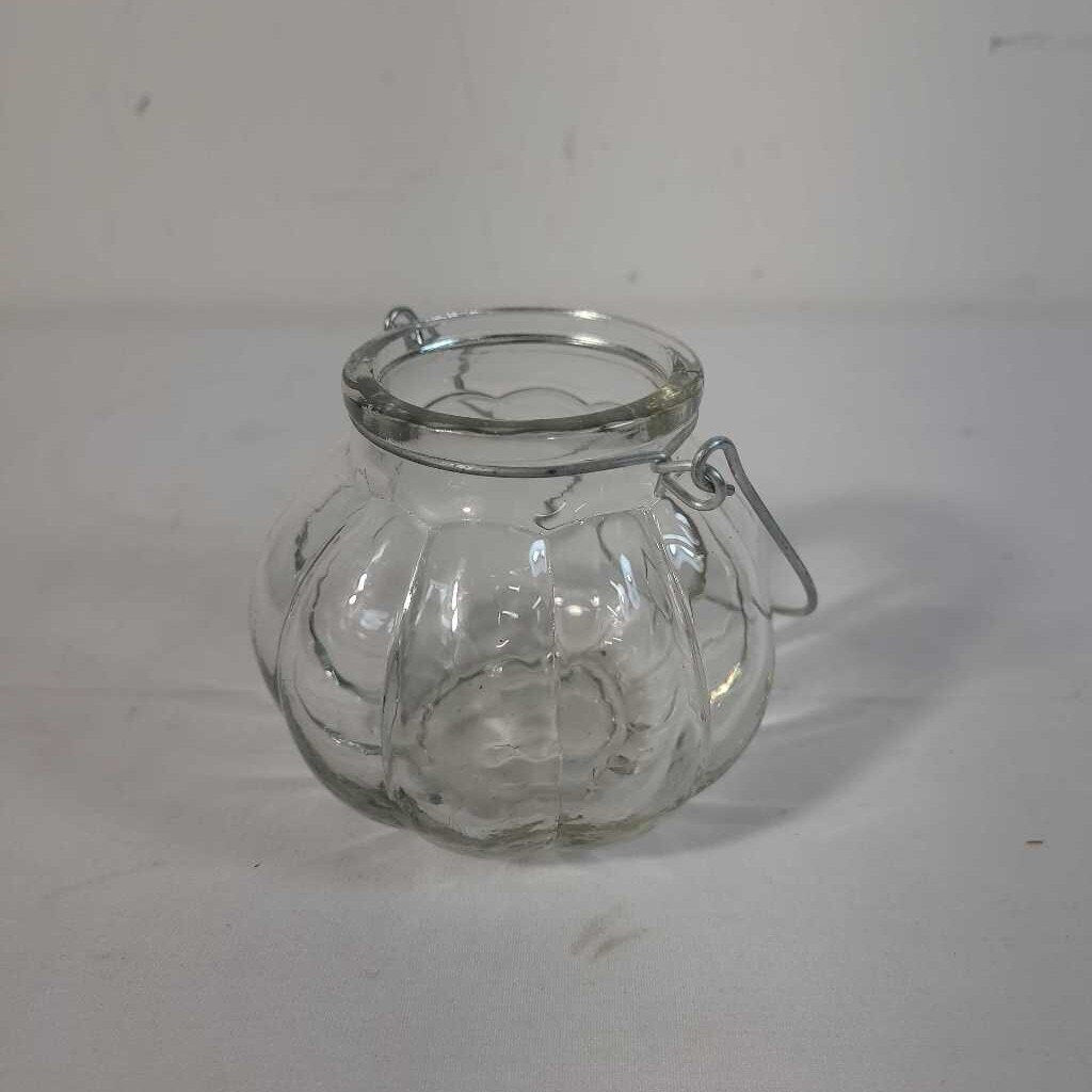 MINI GLASS PUMPKIN VASE/TEALIGHT HOLDER