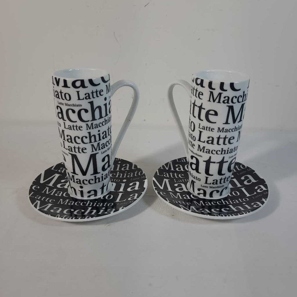 PR LATTE MACCHIATO MUGS & SAUCERS