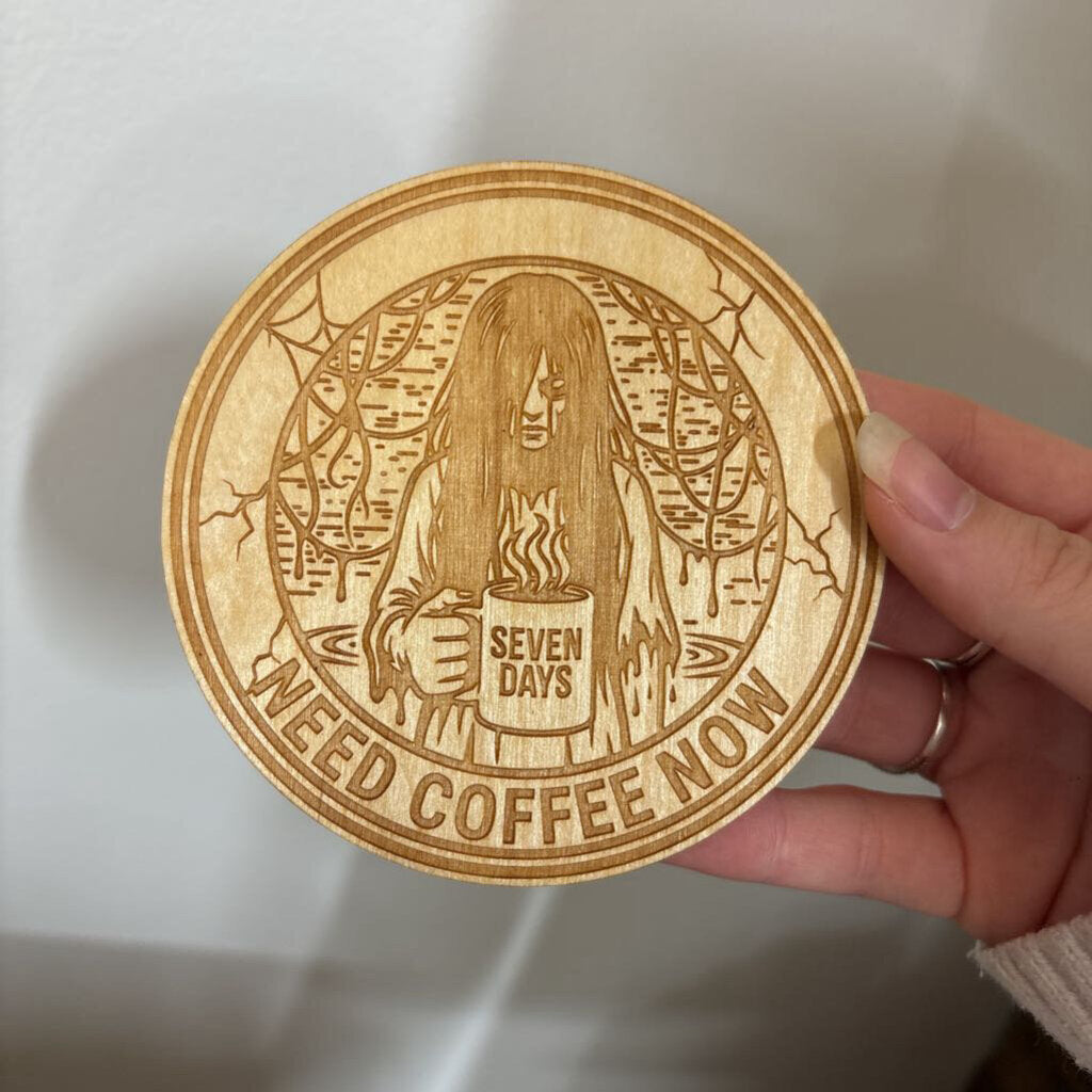 Coasters Halloween movie characters Need coffee now