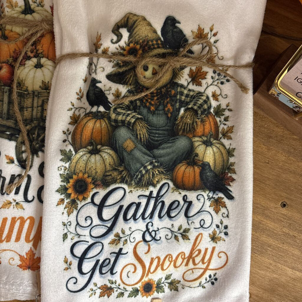 Halloween towel, Gather & get spooky