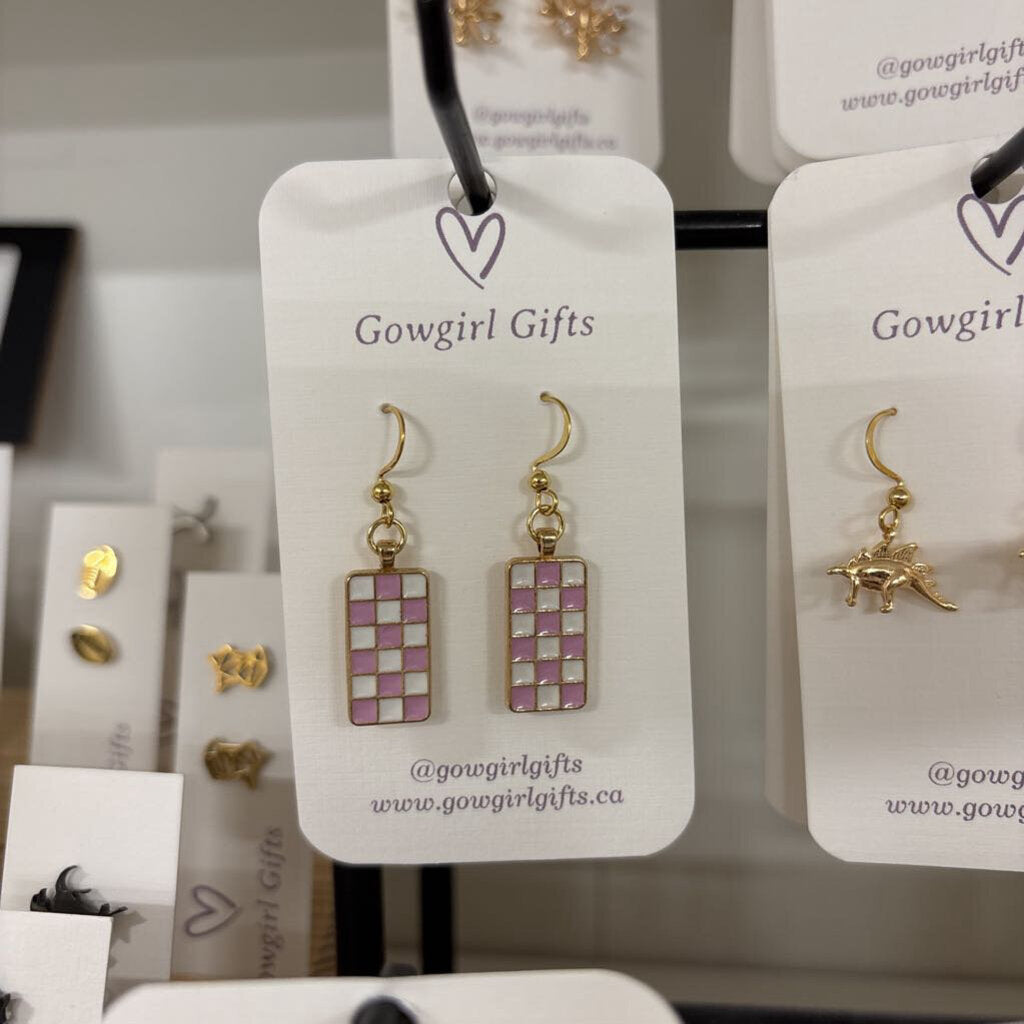 Earrings - Checkered Dangles