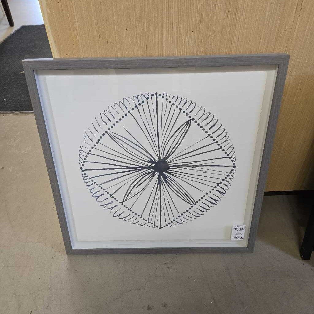 ABSTRACT ART IN GREY FRAME A