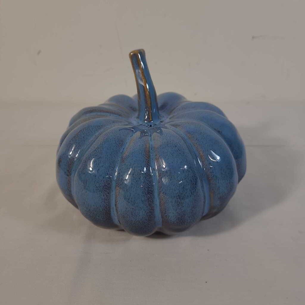 BLUE CERAMIC PUMPKIN