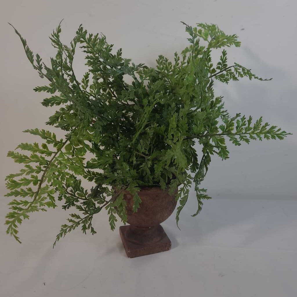 FAUX FERN IN RUST URN