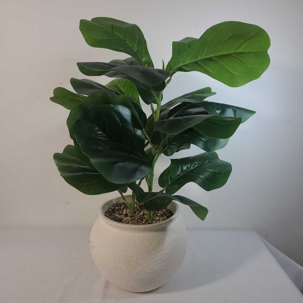 FAUX FIDDLE LEAF FIG IN TEXTURED POT