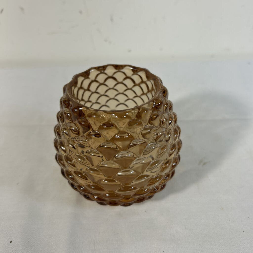 MED GLASS PINECONE - AMBER