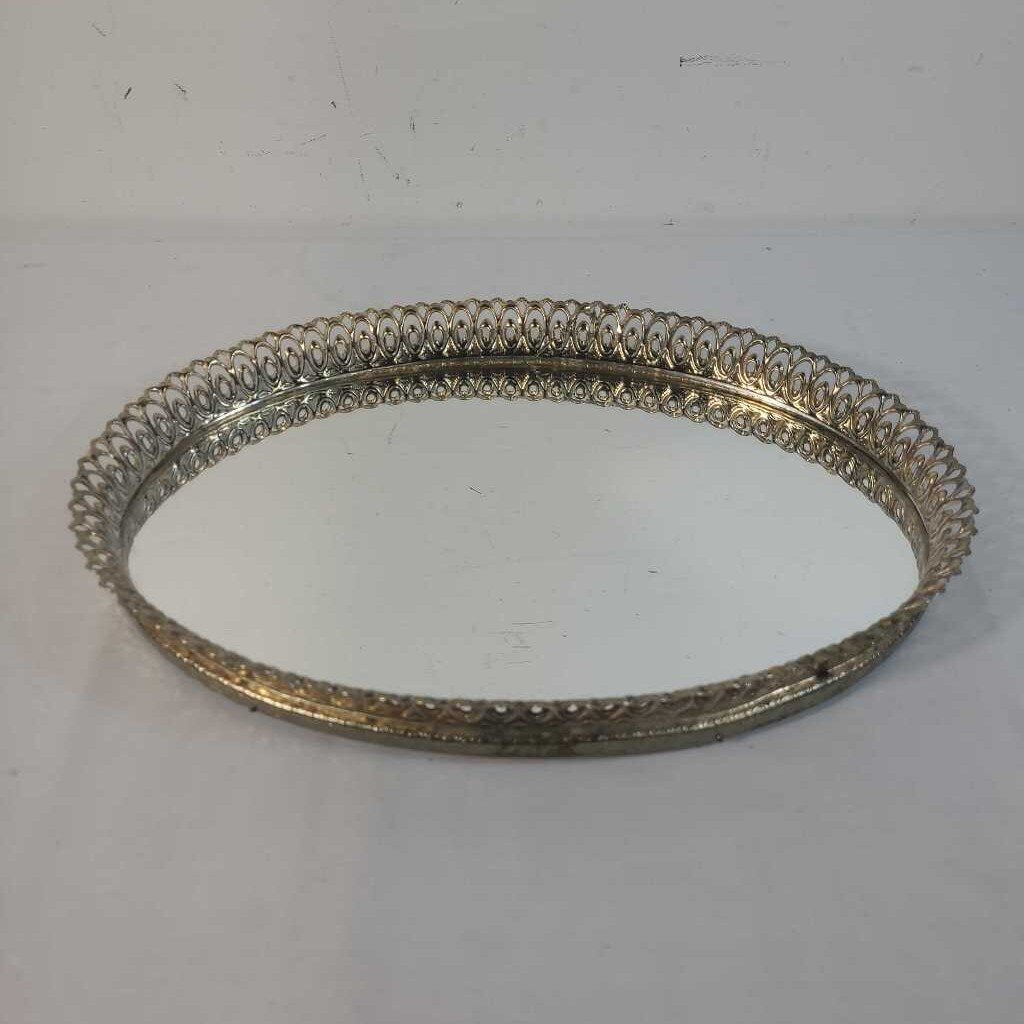 MIRRORED OVAL TRAY