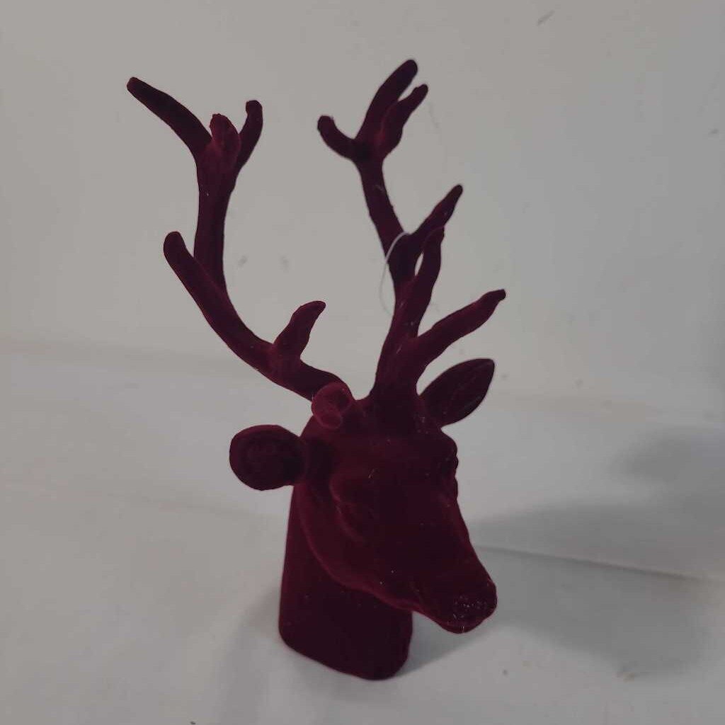 MED STAG HEAD - BURGUNDY