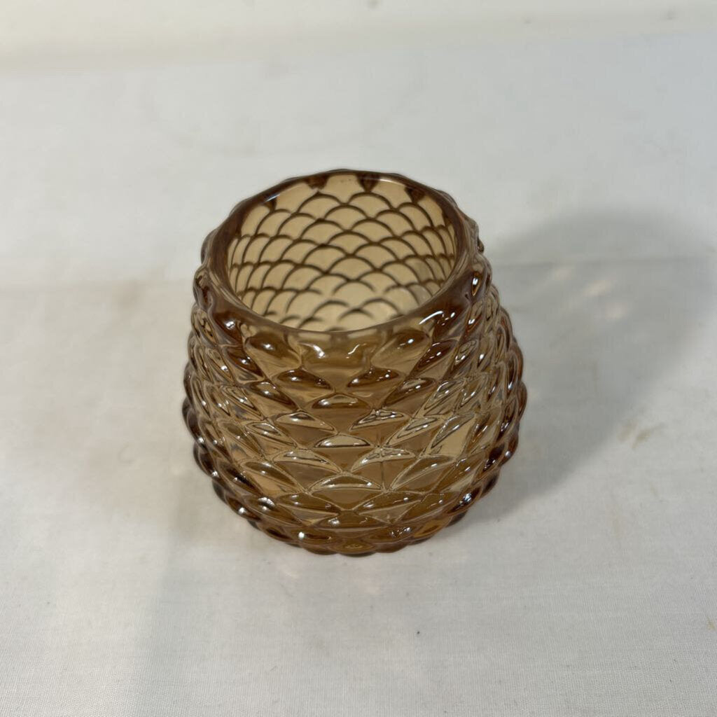 SM GLASS PINECONE - AMBER