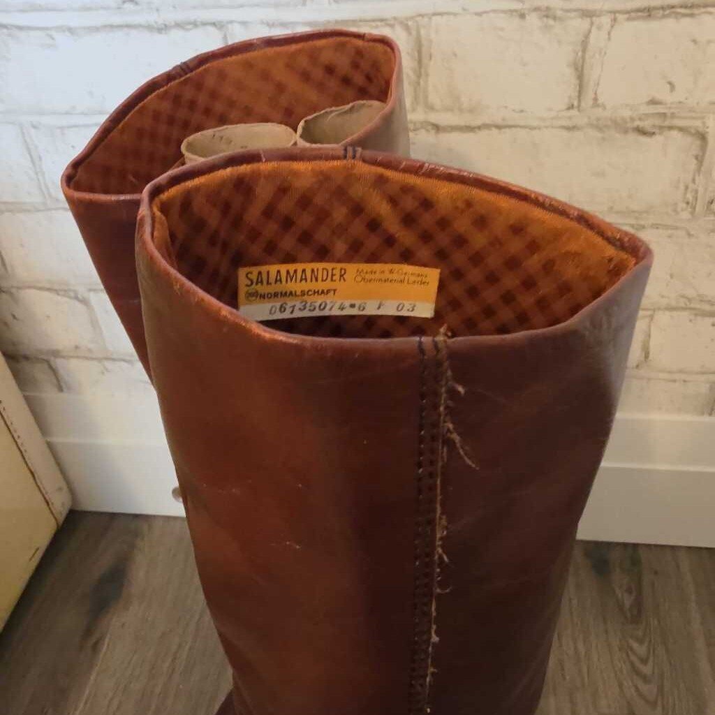 Vintage SALAMANDER Germany Tall Brown Leather Boots SZ 6