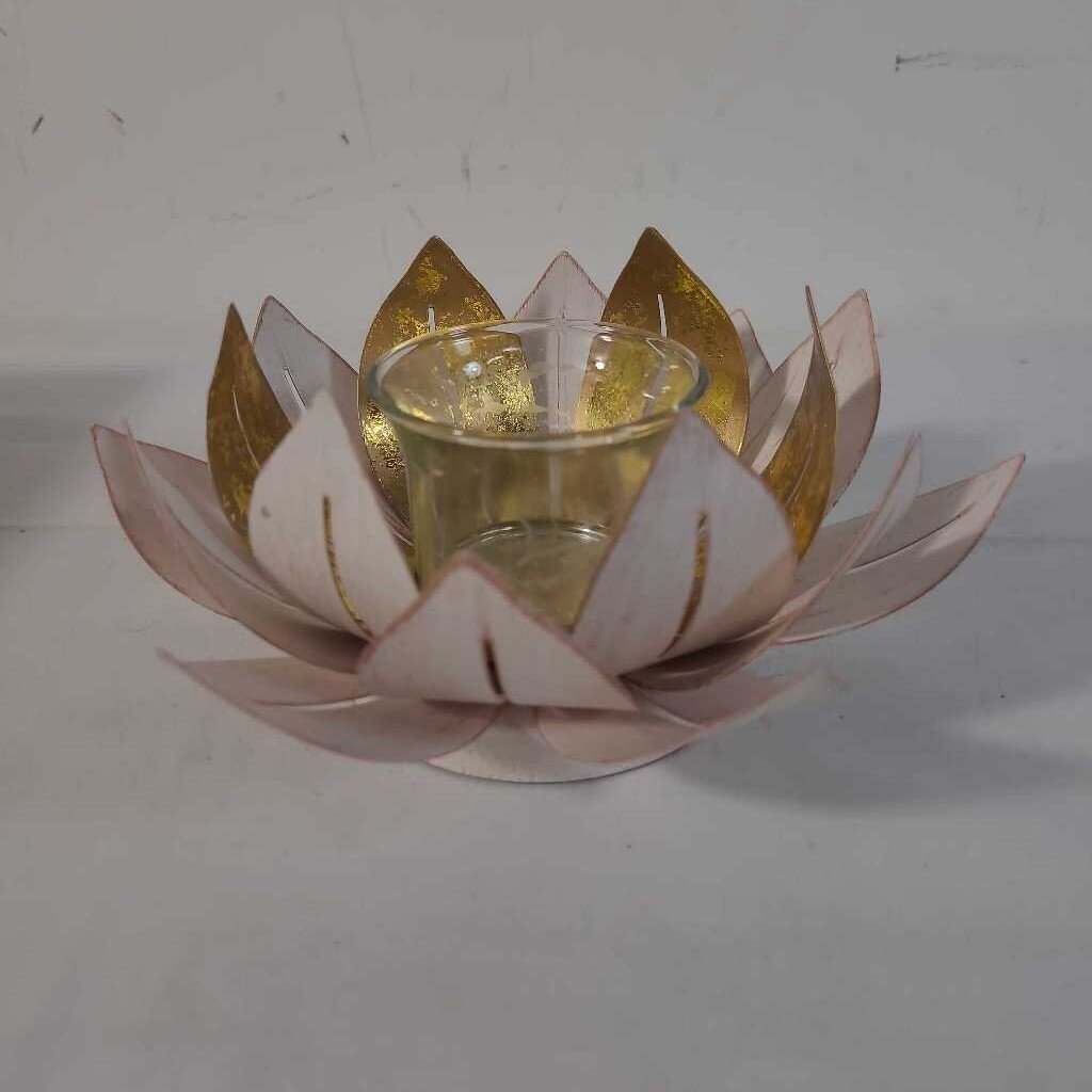 GILDED LOTUS VOTIVE HOLDER