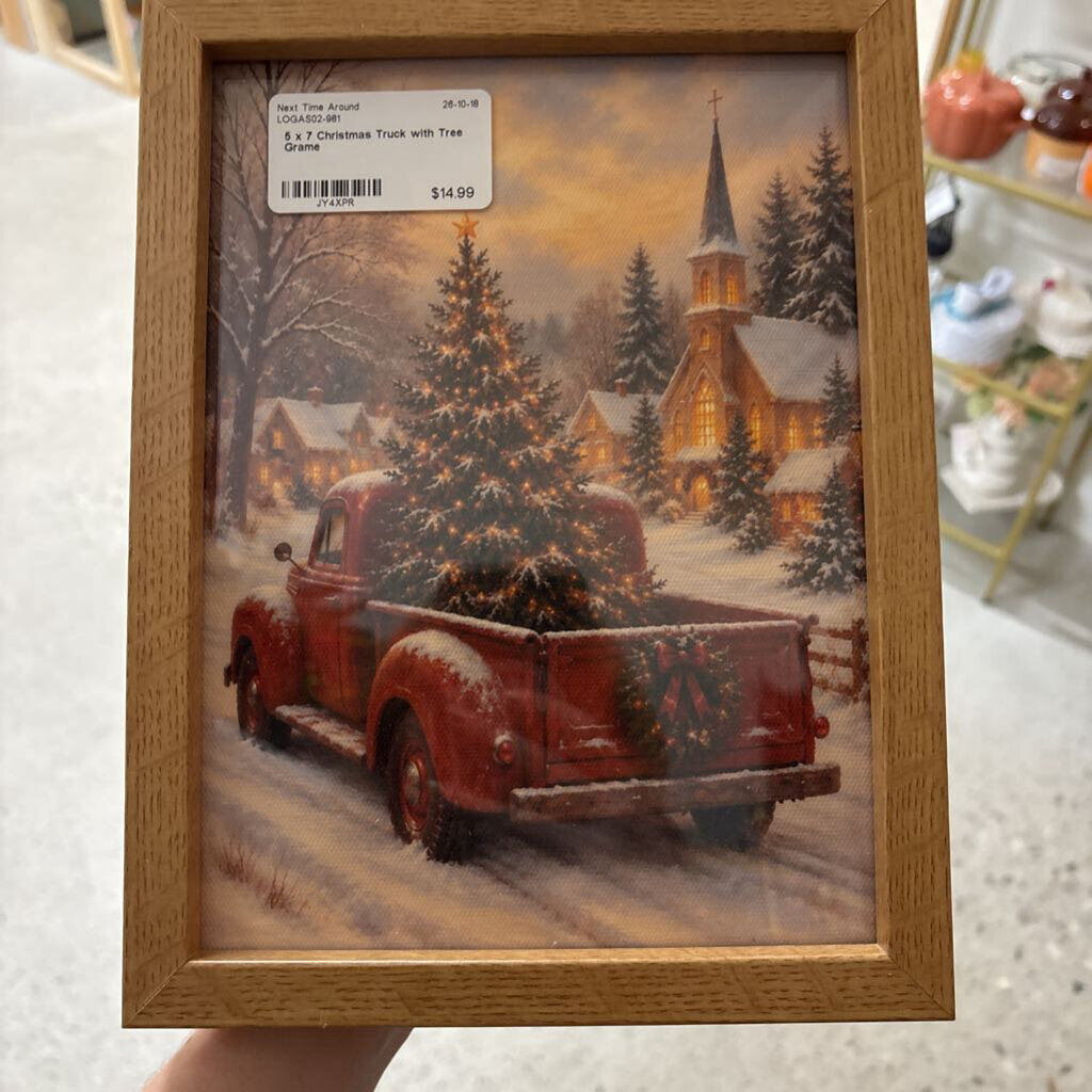 5 x 7 Christmas Truck with Tree Grame