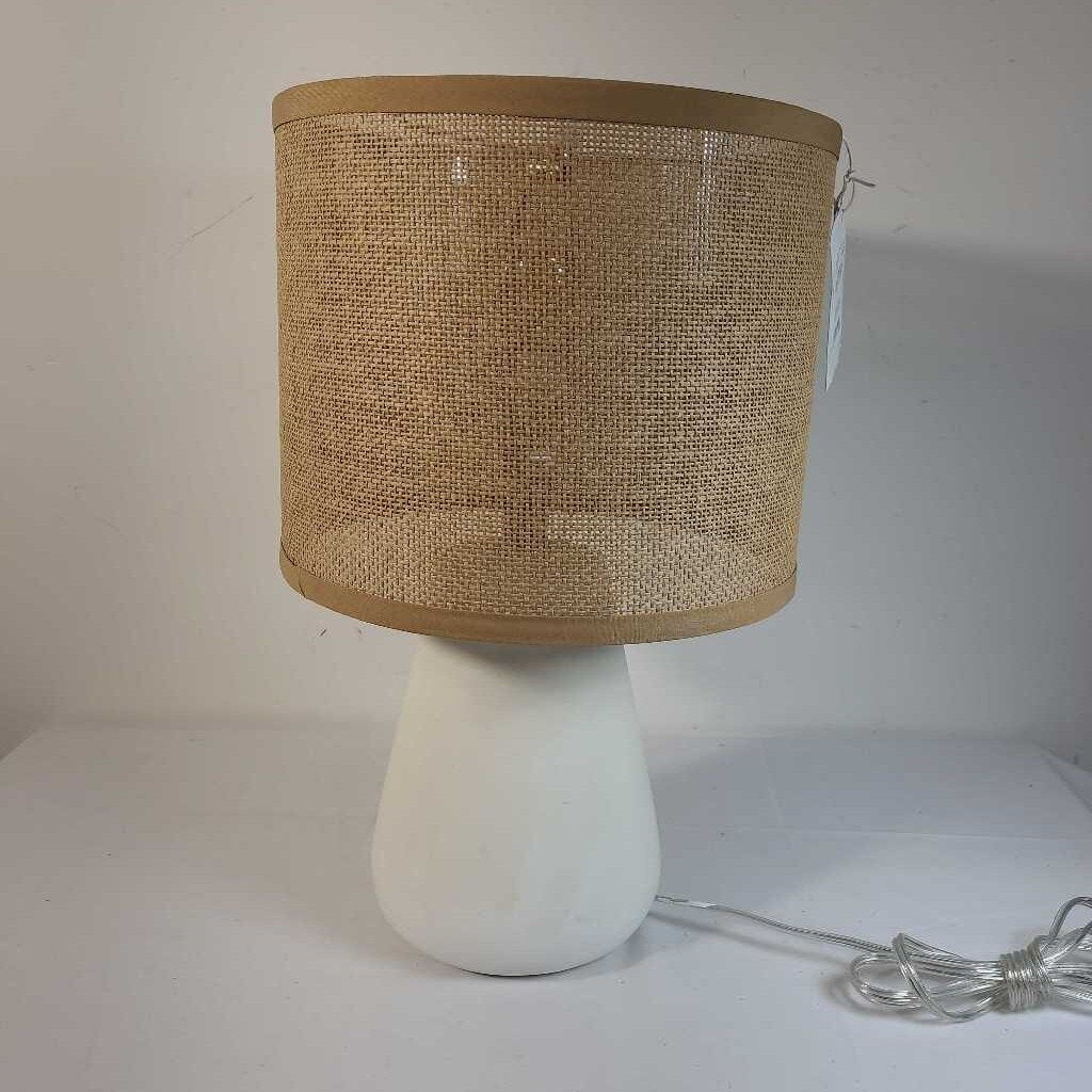 CEMENT & BURLAP SHADE LAMP
