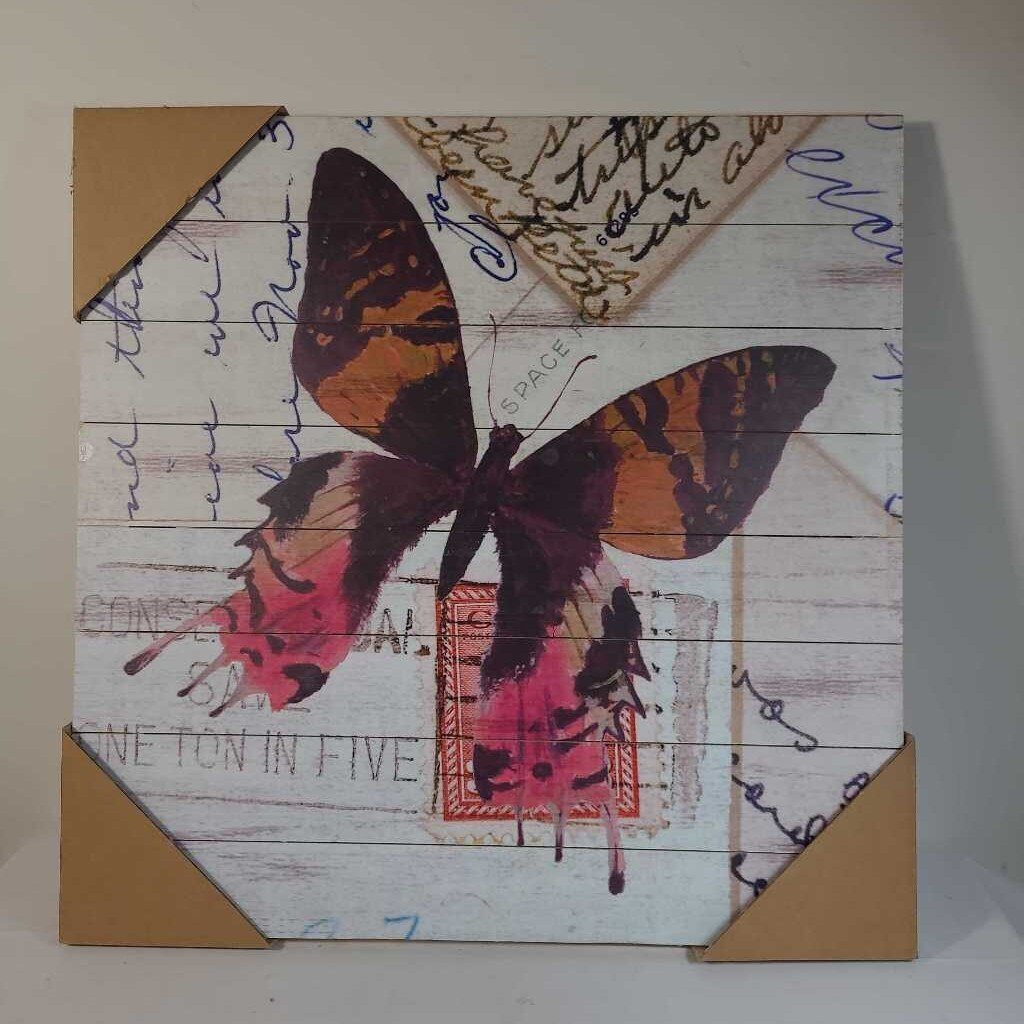 BUTTERFLY WOOD SLAT WALL ART
