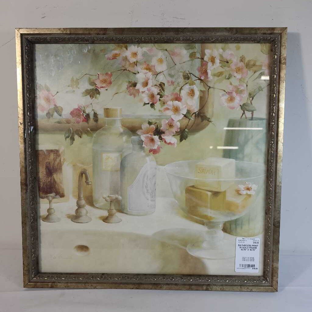BATHROOM PRINT IN GOLD FRAME