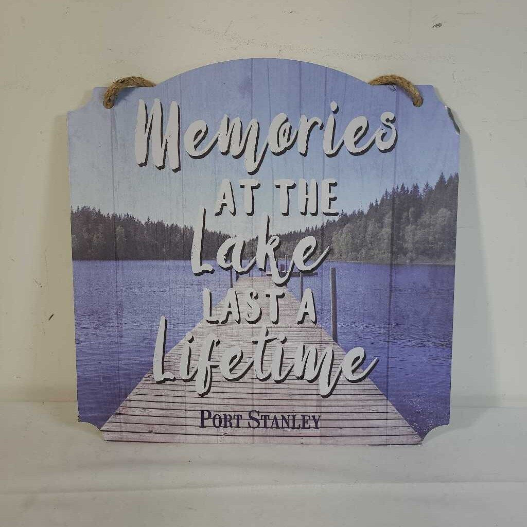 MEMORIES AT THE LAKE TIN SIGN