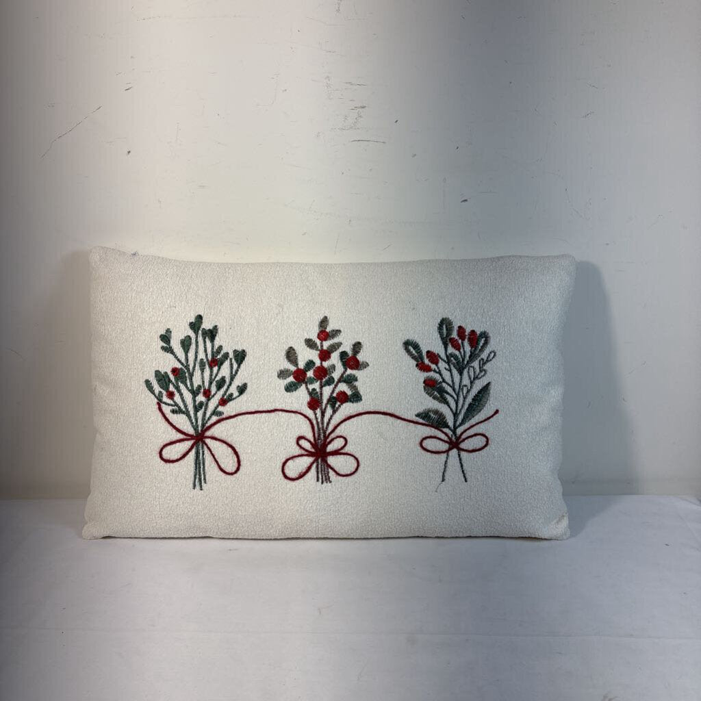20" x 12" BERRY EMBROIDERED PILLOW