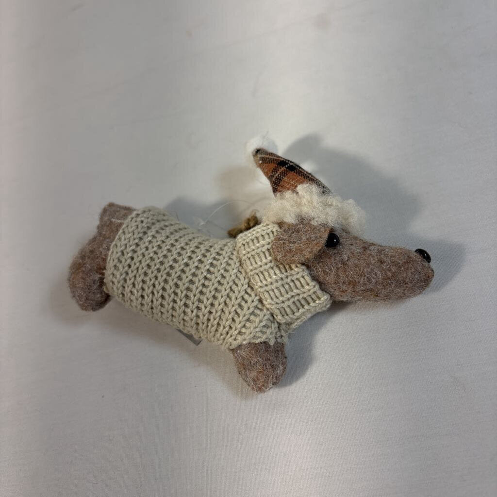FELT DOG IN SWEATER ORNAMENT