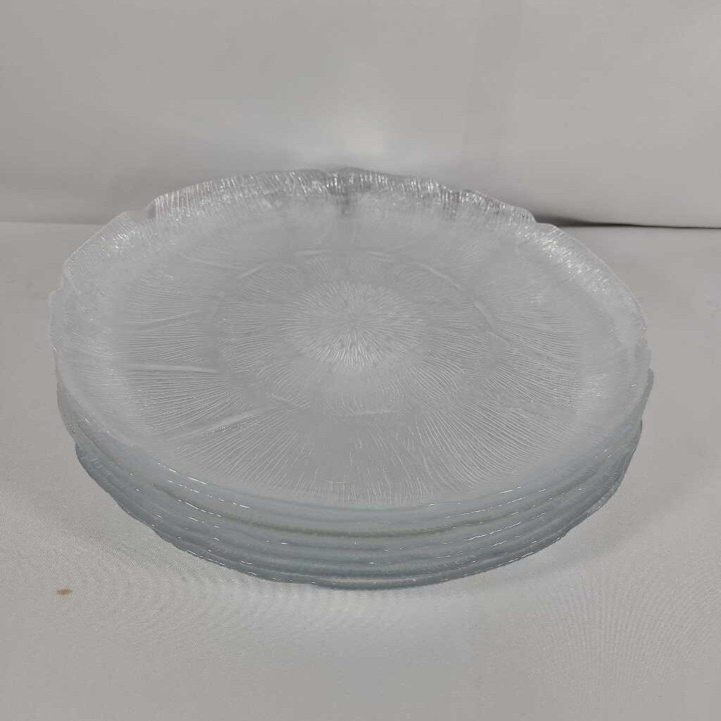 S/7 ARCOROC FLEUR GLASS DINNER PLATES