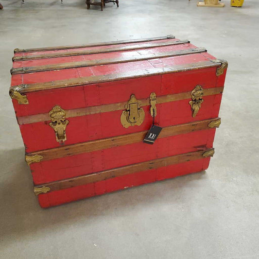 ANTIQUE RED TRUNK
